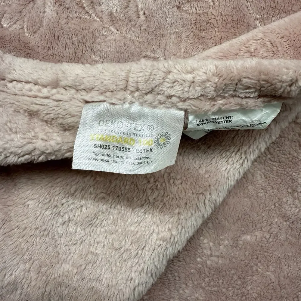 SL Home Fashions Baby Security Blanket Pink Embossed Flowers Floral Oeko Tex